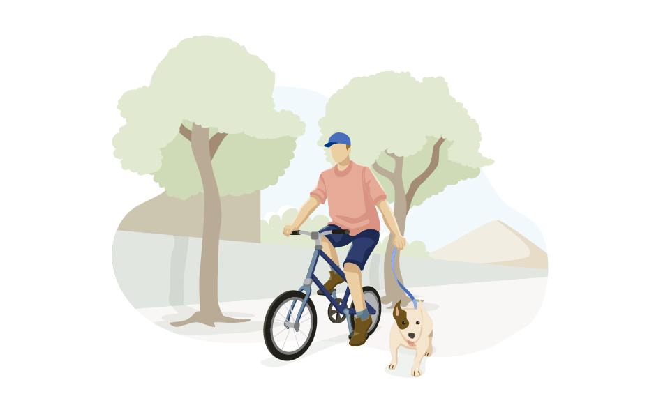 Cyclist with dog
