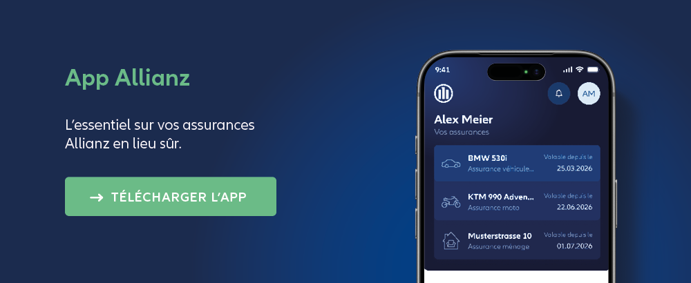 App Allianz sur smartphone pour la gestion numérique des assurances et des sinistres.
