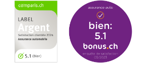 Comparis.ch label: 5.3 et Bonus.ch label: 5.1 pour Allianz Assurance automobile