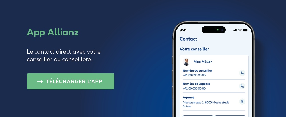 App Allianz sur smartphone pour la gestion numérique des assurances et des sinistres.