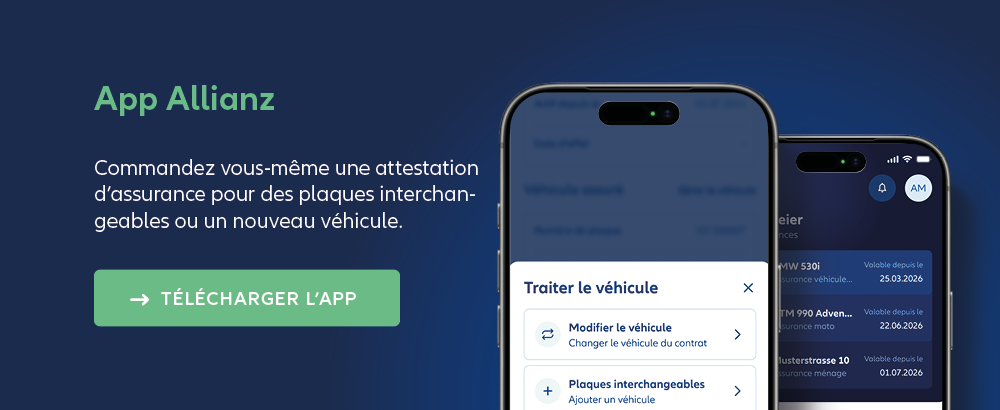 App Allianz sur smartphone pour la gestion numérique des assurances et des sinistres.