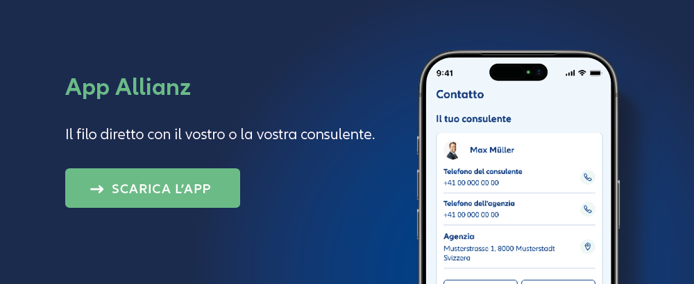 App Allianz su smartphone per la gestione digitale delle assicurazioni e dei sinistri.